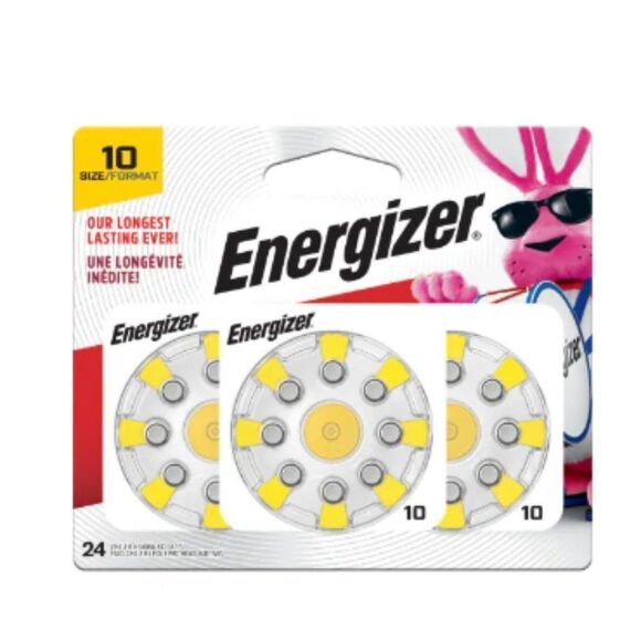 Energizer Size 10 Hearing Aid Batteries - 24 pack - Picture 1 of 8